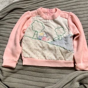 **SOLD** Vintage handmade patchwork  pink sweater